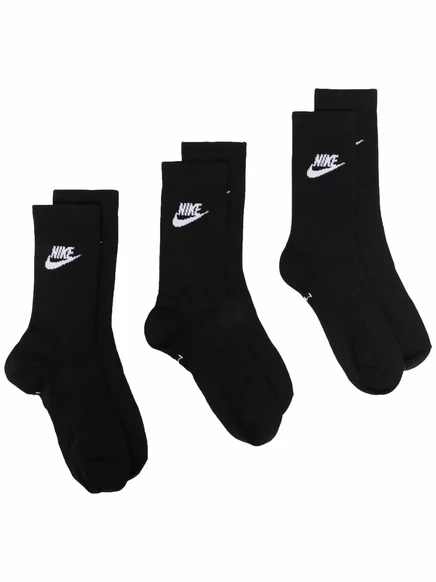 Мужские носки Nike 3 пары с логотипом, черно-белые