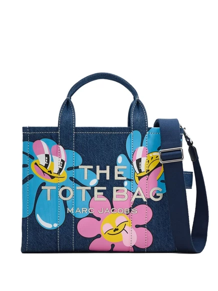 Джинсовая сумка Marc Jacobs x Hattie Stewart средней длины с цветочным принтом blue
