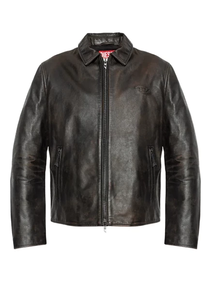 Мужская кожаная куртка Diesel L-Amar-WRD, коричневая