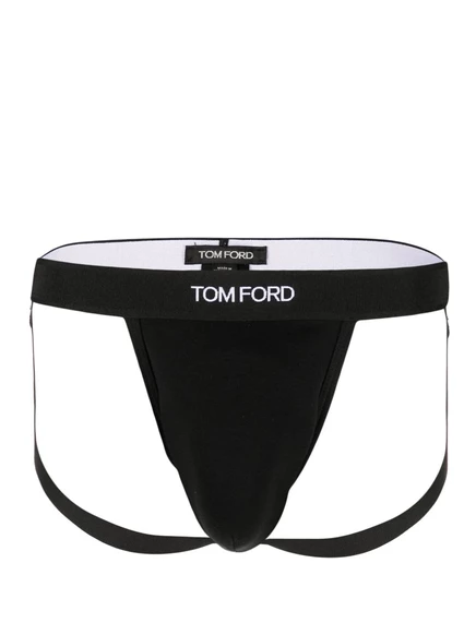 Мужские трусы-брифы Tom Ford с логотипом на поясе, черные