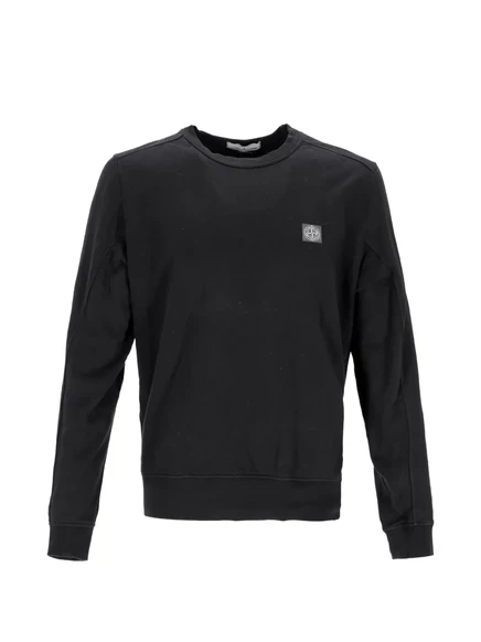 Мужской свитшот Stone Island с нашивкой-логотипом, черный