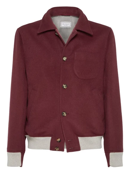Мужская куртка Brunello Cucinelli из шерсти, бордовая