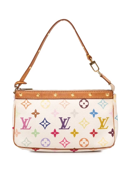 Сумка через плечо Louis Vuitton, бывшая в употреблении в 2004 году, с монограммой, разноцветными аксессуарами Pochette Accessoires white