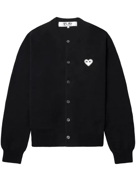 Унисекс кардиган Comme des Garçons Play с аппликацией сердца на пуговицах, черный