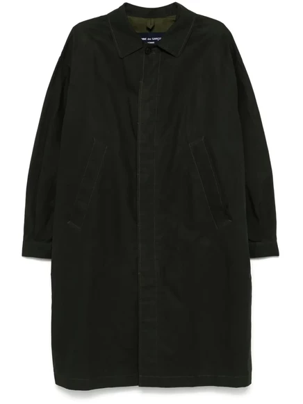 Мужское пальто Comme des Garçons Homme однобортное хлопковое, хаки