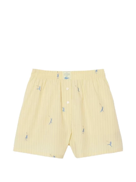 Женские бермуды Lacoste в полоску, жёлтые