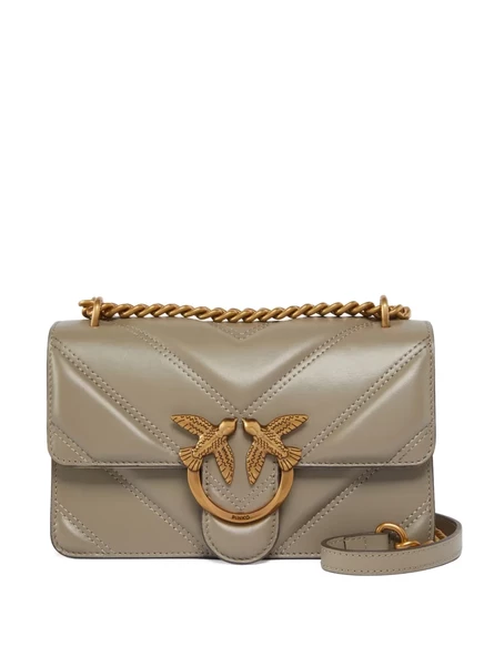 Стеганая сумка PINKO mini Love через плечо grey
