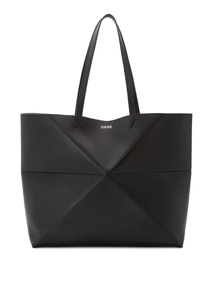 Сумка-тоут LOEWE Puzzle Fold Horizontal M черного цвета