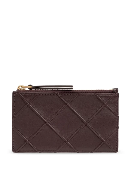 Женский кошелек Tory Burch Fleming Soft кожаный, бордовый