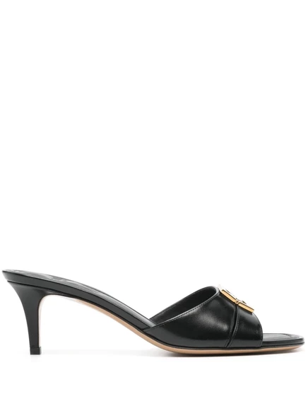Кожаные мюли FENDI Ffold длиной 55 мм black