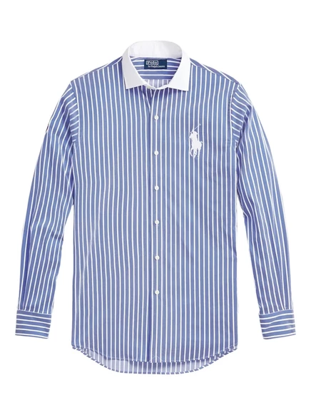 Вышитая рубашка в полоску Polo Ralph Lauren blue