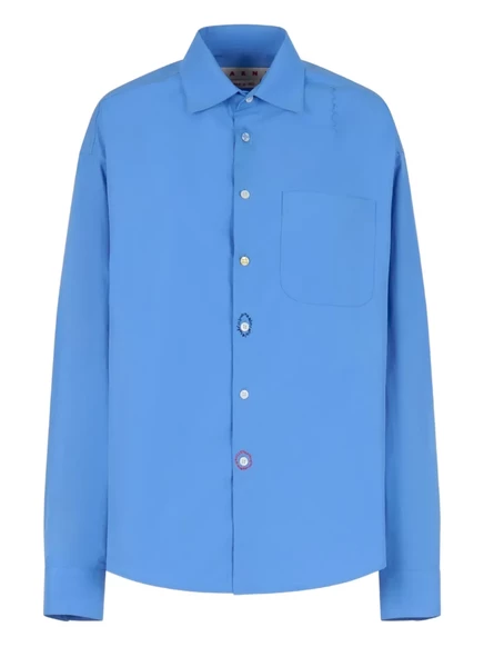 Рубашка Marni на пуговицах с длинным рукавом blue