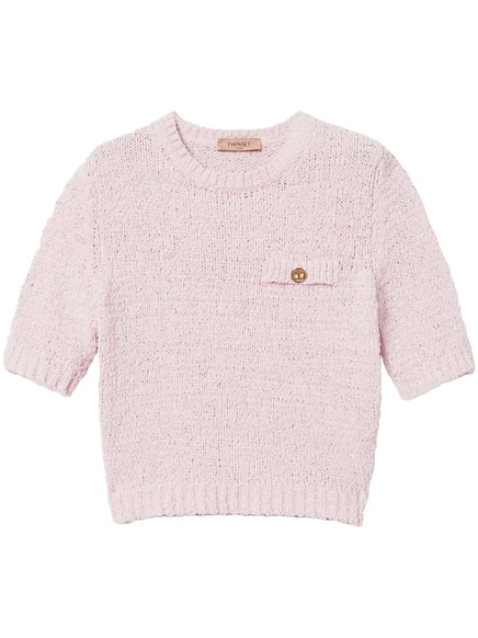 Женский джемпер Twinset Oval T укороченный, розовый