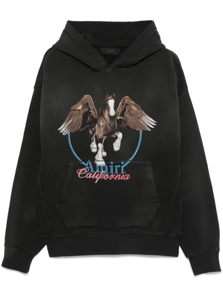 Мужская худи Amiri Pegasus с принтом, черная