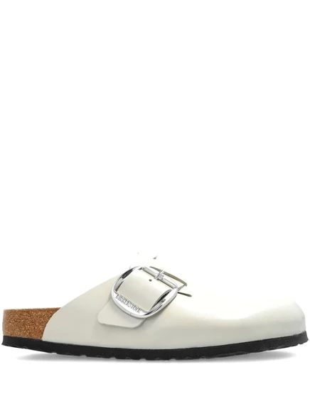 Женские сабо Birkenstock Boston с крупной пряжкой, слоновая кость