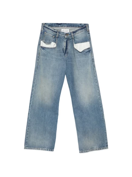 Женские джинсы Maison Margiela прямые, светло-голубые