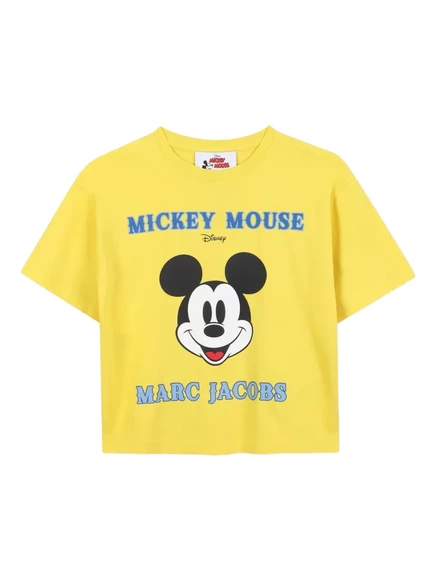 Детская футболка Marc Jacobs Kids с принтом Mickey, желтая