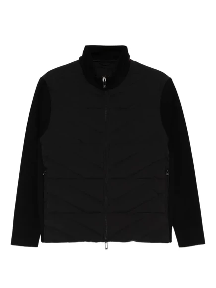 Мужская стеганая куртка Emporio Armani с панелями, черная