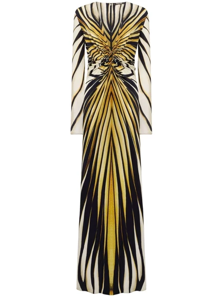 Макси-платье с золотым принтом Roberto Cavalli Ray of Gold gold