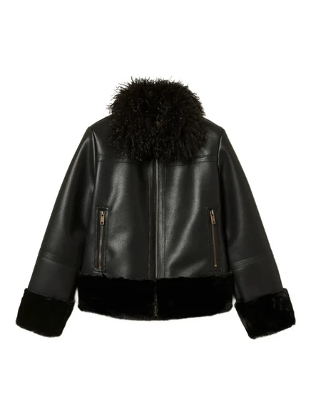 Женское пальто Twinset из экокожи, черное
