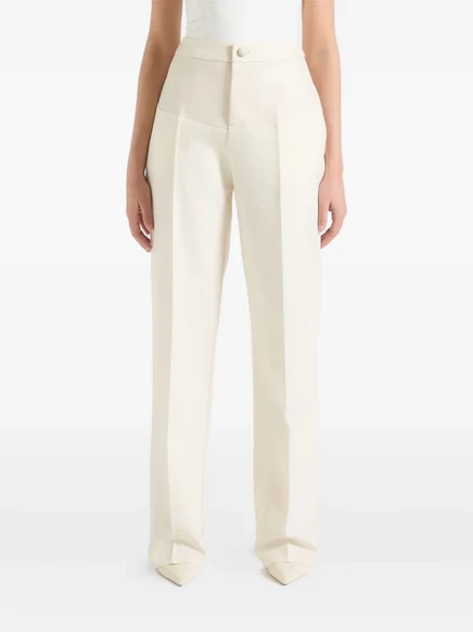 Брюки с вставками из искусственной кожи Manière De Voir Blanche, сшитые на заказ white