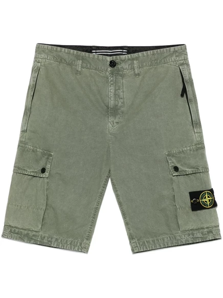 Мужские бермуды Stone Island с эмблемой Compass, оливковые