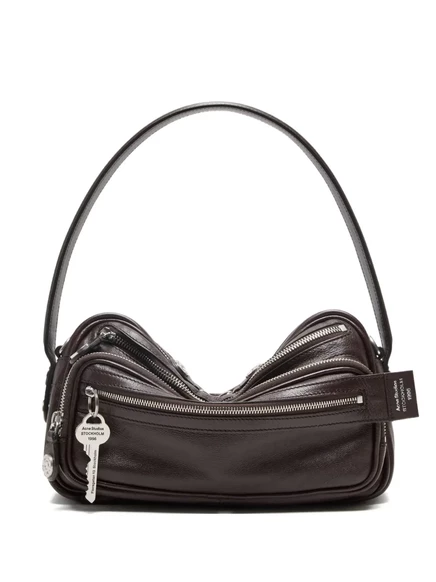 Кожаная сумка-брелок Acne Studios Camero Party key-очаровательная сумка через плечо brown