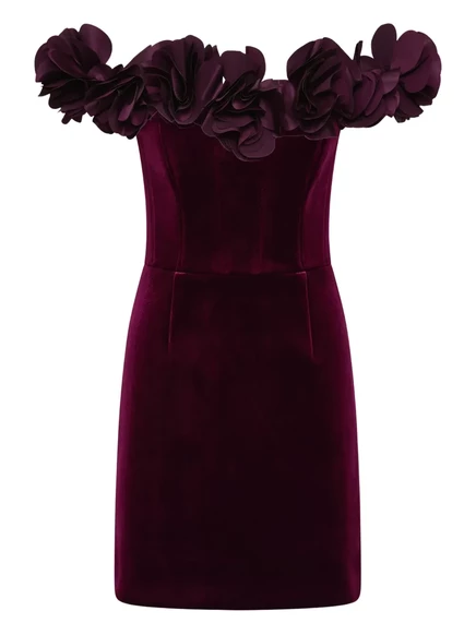 Мини-платье Rebecca Vallance Charles, украшенное розами purple