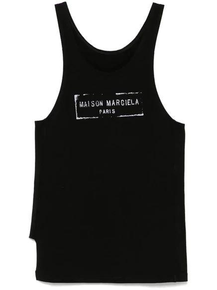 Женская майка Maison Margiela с принтом, черная