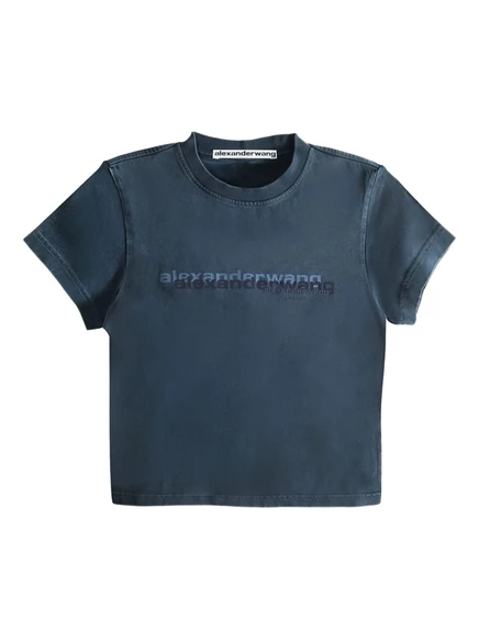 Женская футболка Alexander Wang с логотипом, синяя
