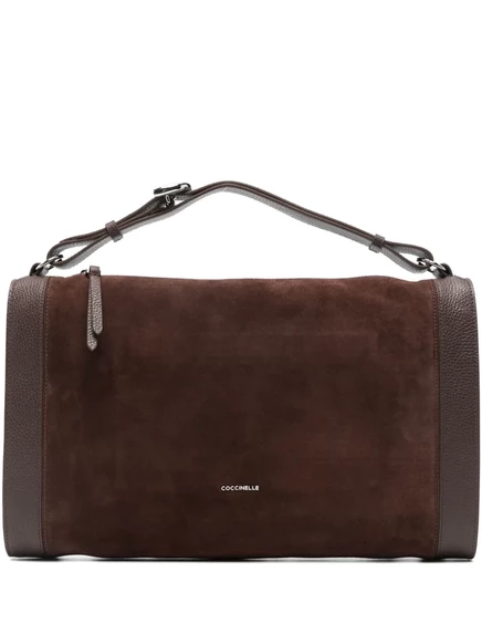 Сумка-тоут Coccinelle из замши с панелями brown
