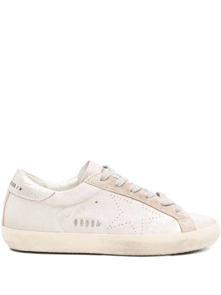 Замшевые кроссовки Golden Goose silver