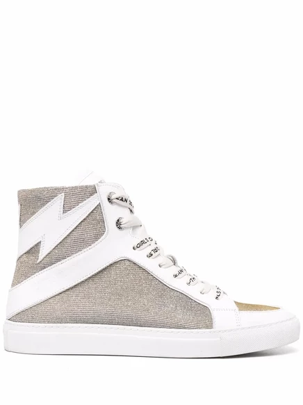 Блестящие кроссовки Zadig&Voltaire с яркими деталями white