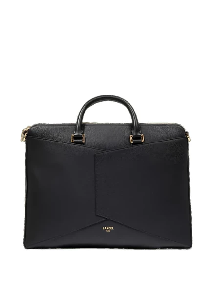 Кожаная сумка для ноутбука Lancel Enveloppe black