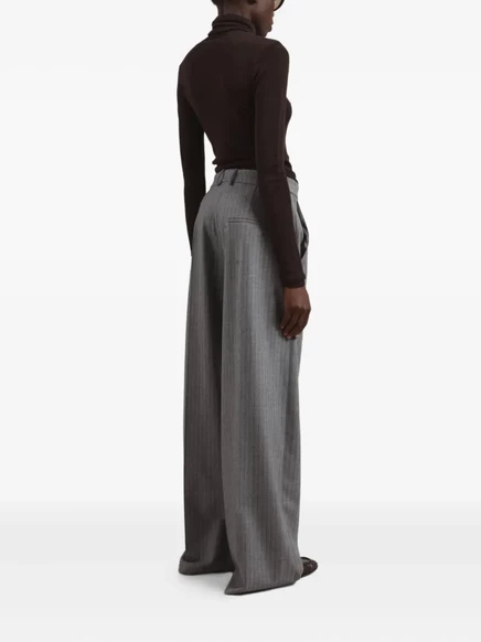 Брюки в полоску со складками от Frankie Shop grey
