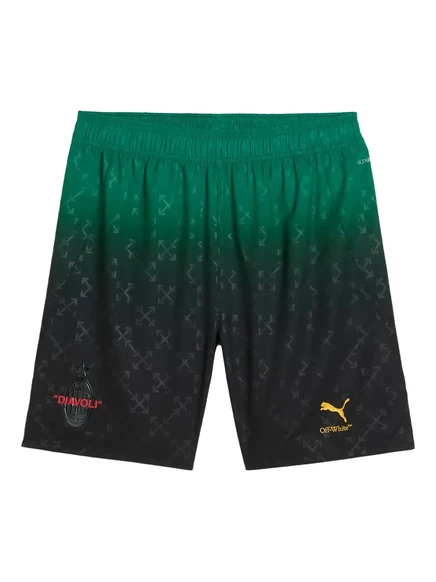 Мужские шорты Puma AC Milan x Off-White, черно-зеленые