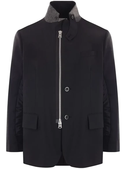 блейзер на молнии с высоким воротом sacai  black
