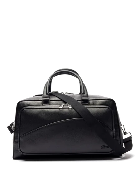 Кожаная сумка Lacoste с несколькими карманами black
