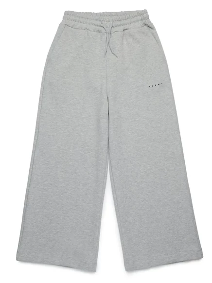 Детские брюки Marni Kids с логотипом, серые