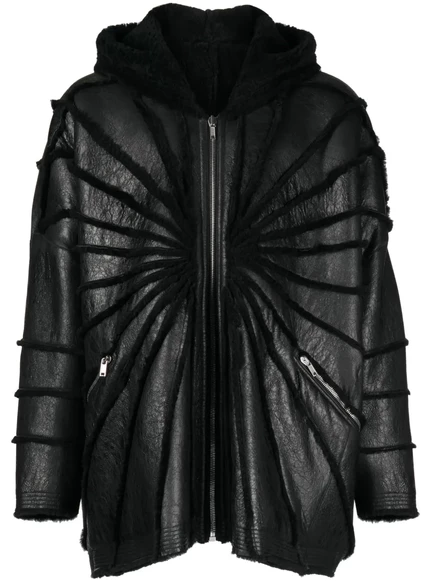 Куртка с капюшоном Rick Owens Jumbo с отделкой из овечьей шерсти black