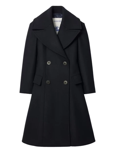 Женское двубортное пальто Burberry, темно-синее