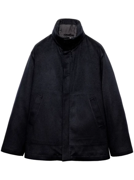Мужская пуховая куртка Prada из кашемира, темно-синяя