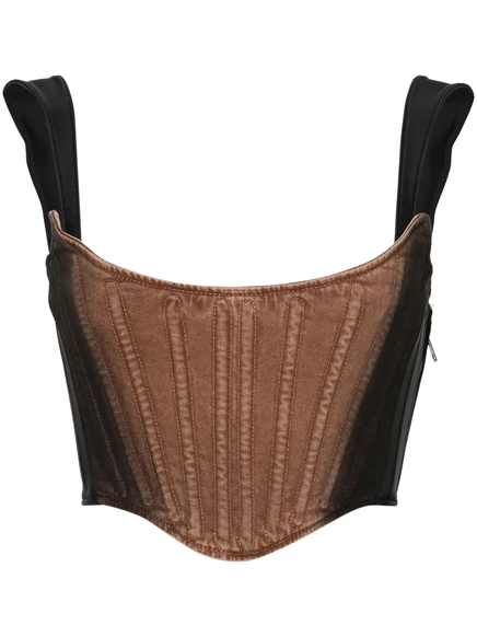 Женский джинсовый корсет Mugler, черно-коричневый