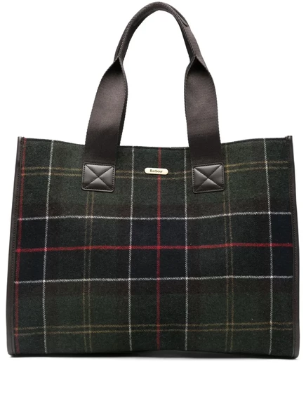 Большая сумка-тоут Barbour в клетку green