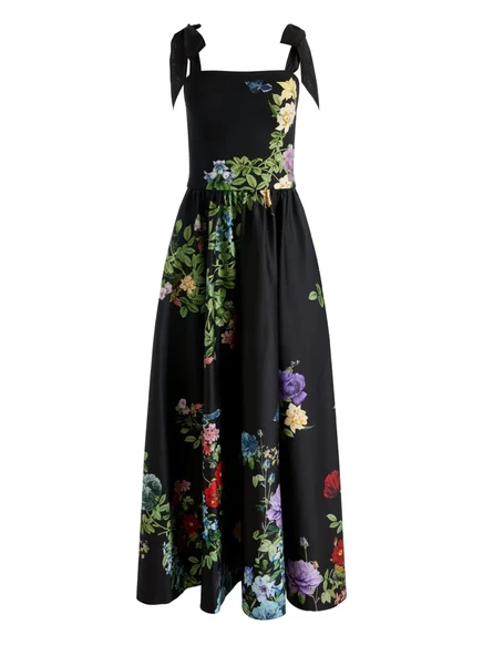 Женское платье Alice & Olivia Oriana миди на завязках, черное