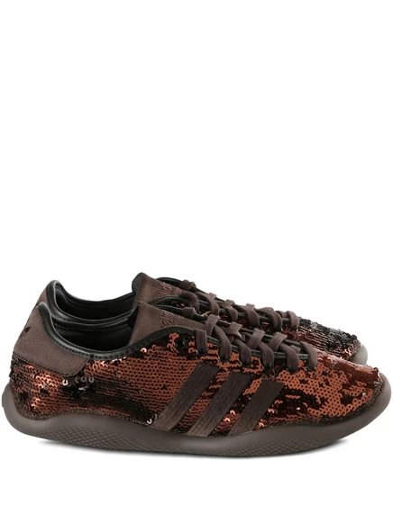 Кроссовки низкие Adidas с пайетками, коричневые