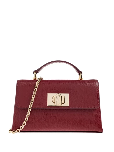 Сумка-тоут Furla mini 1927 с ремешком-цепочкой red