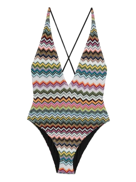 Женский слитный купальник Missoni с V‑образным вырезом, розовый