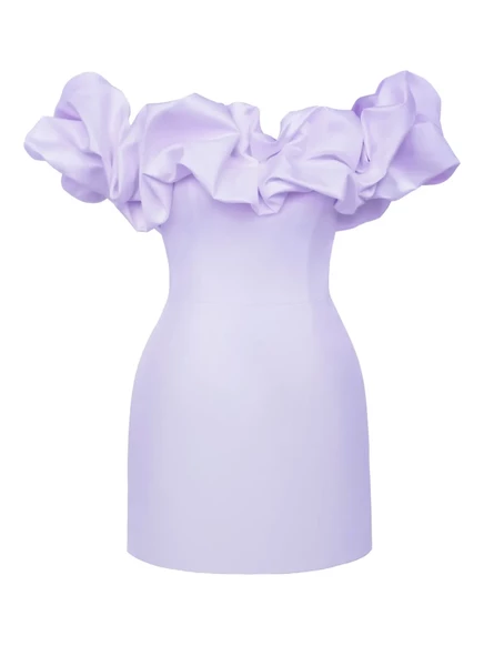 Мини-платье с безе POST MERIDIEM purple
