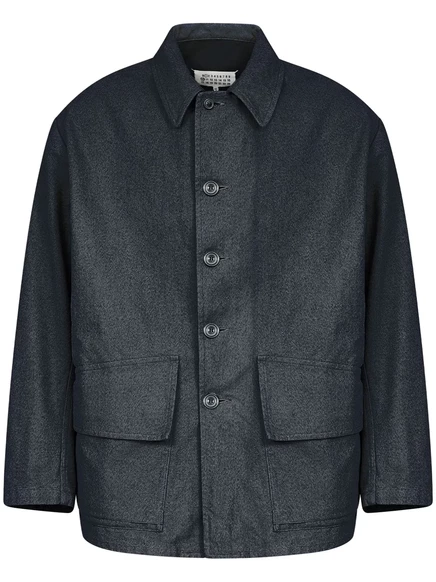 Мужская рубашечная куртка Maison Margiela из хлопка, синяя